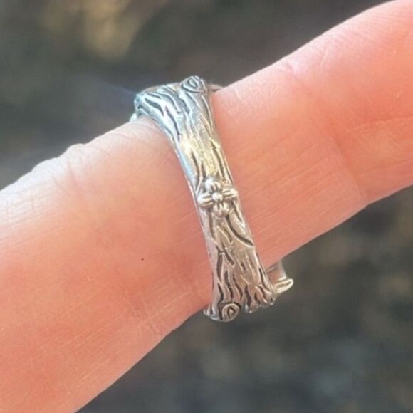 BARBARA BIXBY RING LOTUS FLOWER STATEMENT STERLING 925 RHODOLITE GEMS 7.5 EUC - Picture 7 of 16